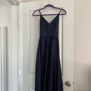 Spaghetti Strap Satin A-Line Bridesmaid Dress